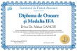 Diploma de onoare si Medalia IFA (Doctor Mihai GANCIU)