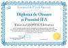 Diploma de onoare si premiul IFA (LEONTICA Sebastian)