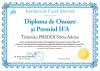 Diploma de onoare si premiul IFA (PREDOI Silviu-Adrian)